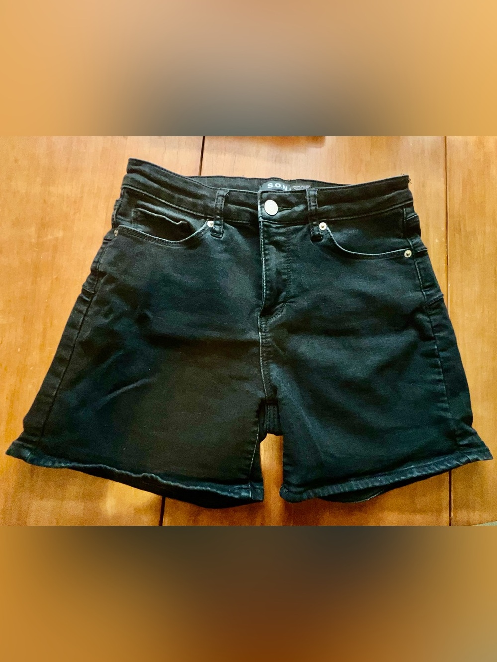 S.O.N.G Black High-Rise Jean Shorts